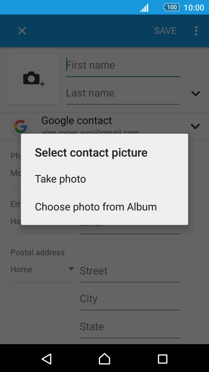 Press Choose photo from Album and go to the required folder.