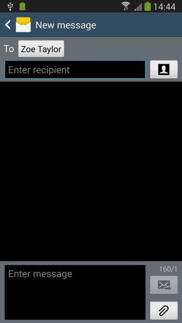 Press  and write the text for your message.