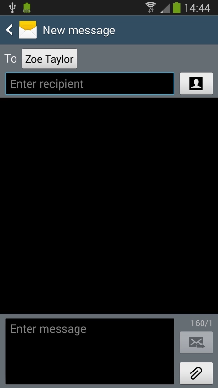 Press  and write the text for your message.