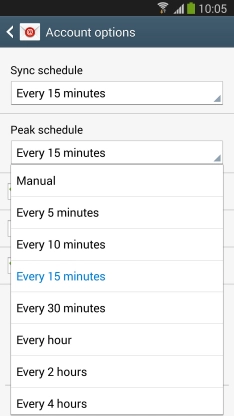 Press the required setting.