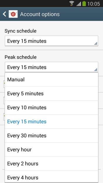 Press the required setting.