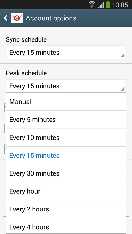 Press the required setting.