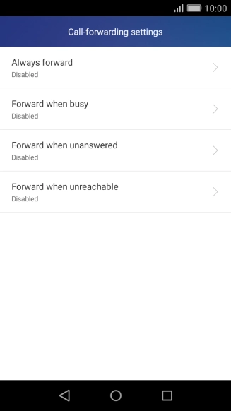 Press the required divert type.
