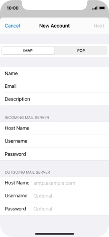 Press Host Name and key in mail.vodafone.ie.