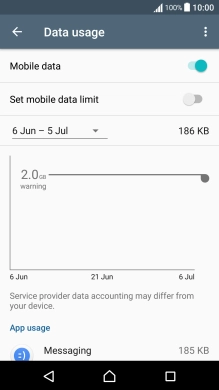 The data usage is displayed.
