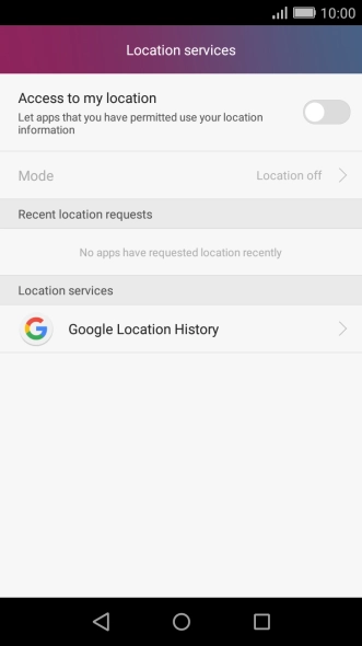 Press Access to my location to turn the function on or off.
