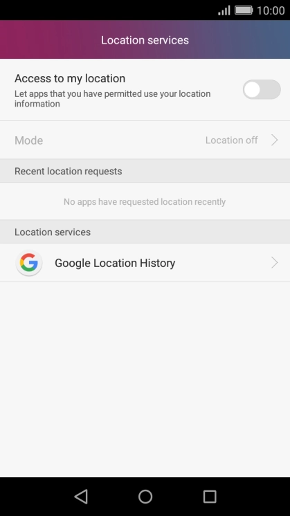 Press Access to my location to turn the function on or off.
