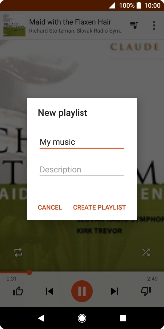 Key in a name for the playlist and press CREATE PLAYLIST.
