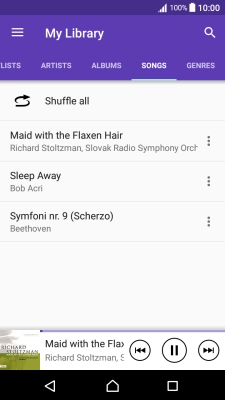 Press the song title.