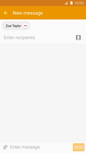 Press the text input field and write the text for your text message.