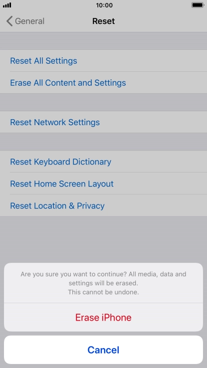Press Erase iPhone.