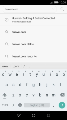 Key in the address of the required web page and press arrow right.