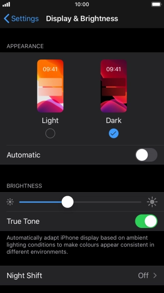 Press the indicator next to 