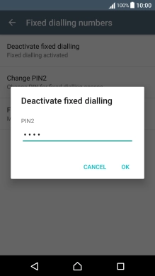 Key in your PIN2 and press OK.