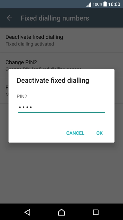 Key in your PIN2 and press OK.
