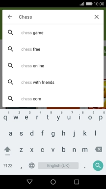 Key in the name or subject of the required app and press the search icon.