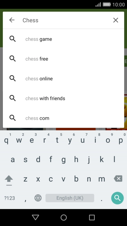 Key in the name or subject of the required app and press the search icon.