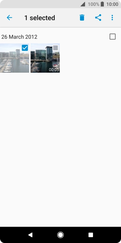 Press the required pictures or video clips to add them.