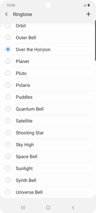 Press the add ring tone icon.