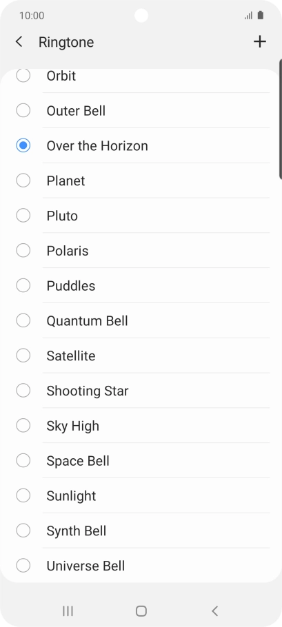 Press the add ring tone icon.