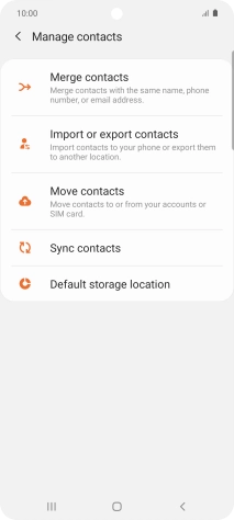 Press Import or export contacts.