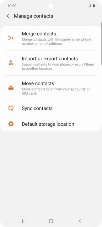 Press Import or export contacts.