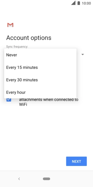 Press the required setting.