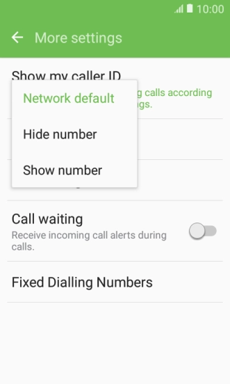 Press Show number to turn on caller identification.