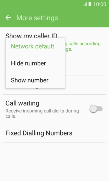 Press Show number to turn on caller identification.