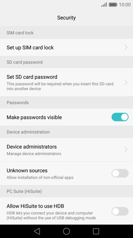 Press Set up SIM card lock.