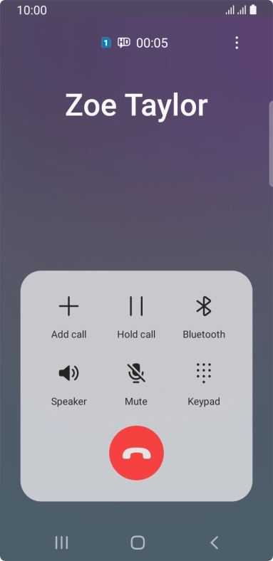 Press the end call icon.