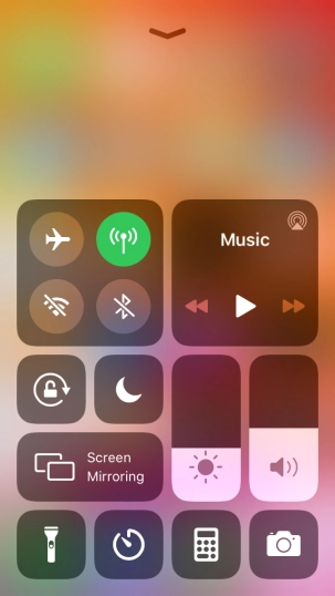 Press the required function to open an application or turn the function on or off.