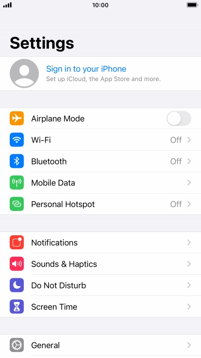 Press Sign in to your iPhone.