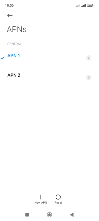 Press the required data connection to activate it.