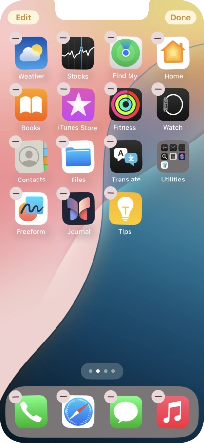 Press the home screen icon.