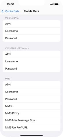 Press APN and key in live.vodafone.com.