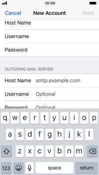 Press Host Name and key in mail.vodafone.ie.