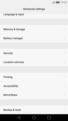 Press Backup & reset.