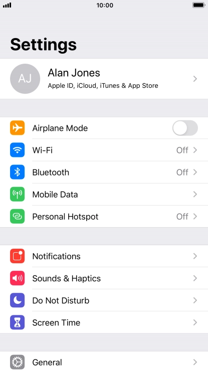 Press Mobile Data.