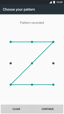 Slide your finger across the screen to connect at least four points and press CONTINUE.