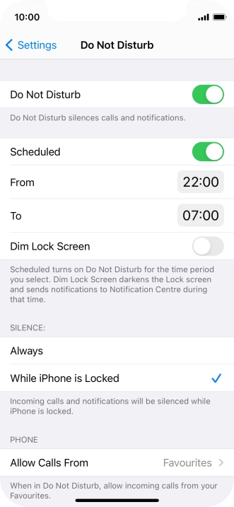 Press the indicator next to 
