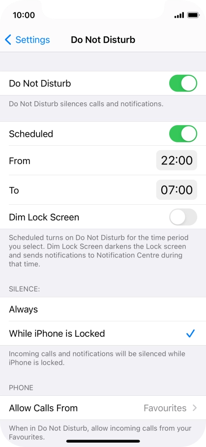 Press the indicator next to 