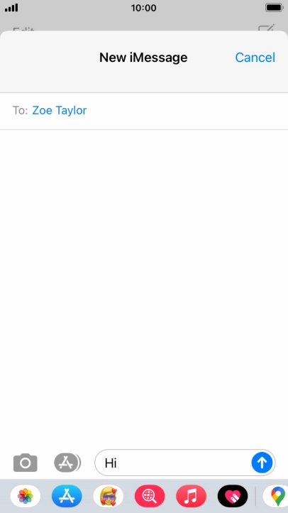 Press the send icon.