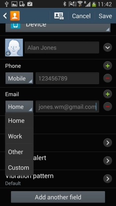 Press the required email type.