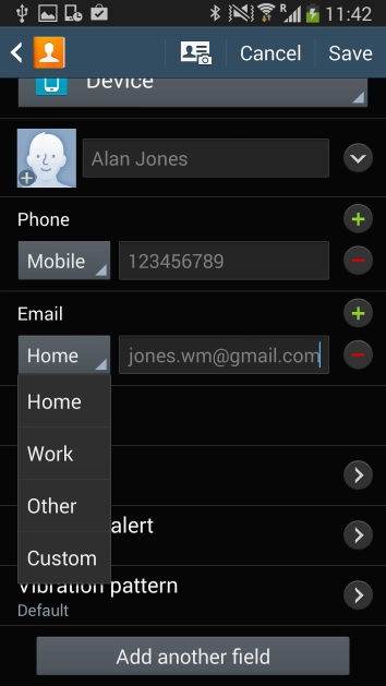 Press the required email type.