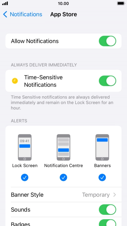 Press the indicator next to 