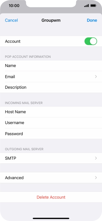 Press SMTP.