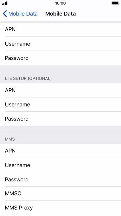 Press APN and key in live.vodafone.com.