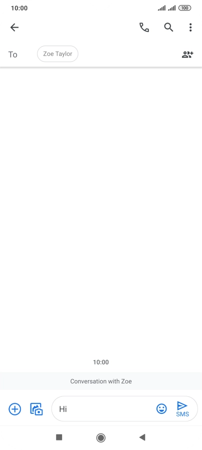 Press the send icon when you've finished your text message.