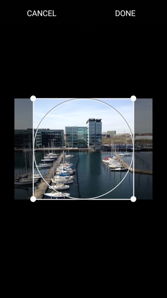 Drag the frame to the required position to select the required detail and press DONE.